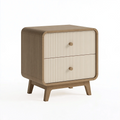 Nachttisch 50 x 40 x 60 cm aus Holzwerkstoff in Naturbeige mit 2 Schubladen