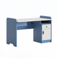 Schreibtisch 120 x 60 x 100 cm aus Holzwerkstoff Blau Weiß mit Stauraum