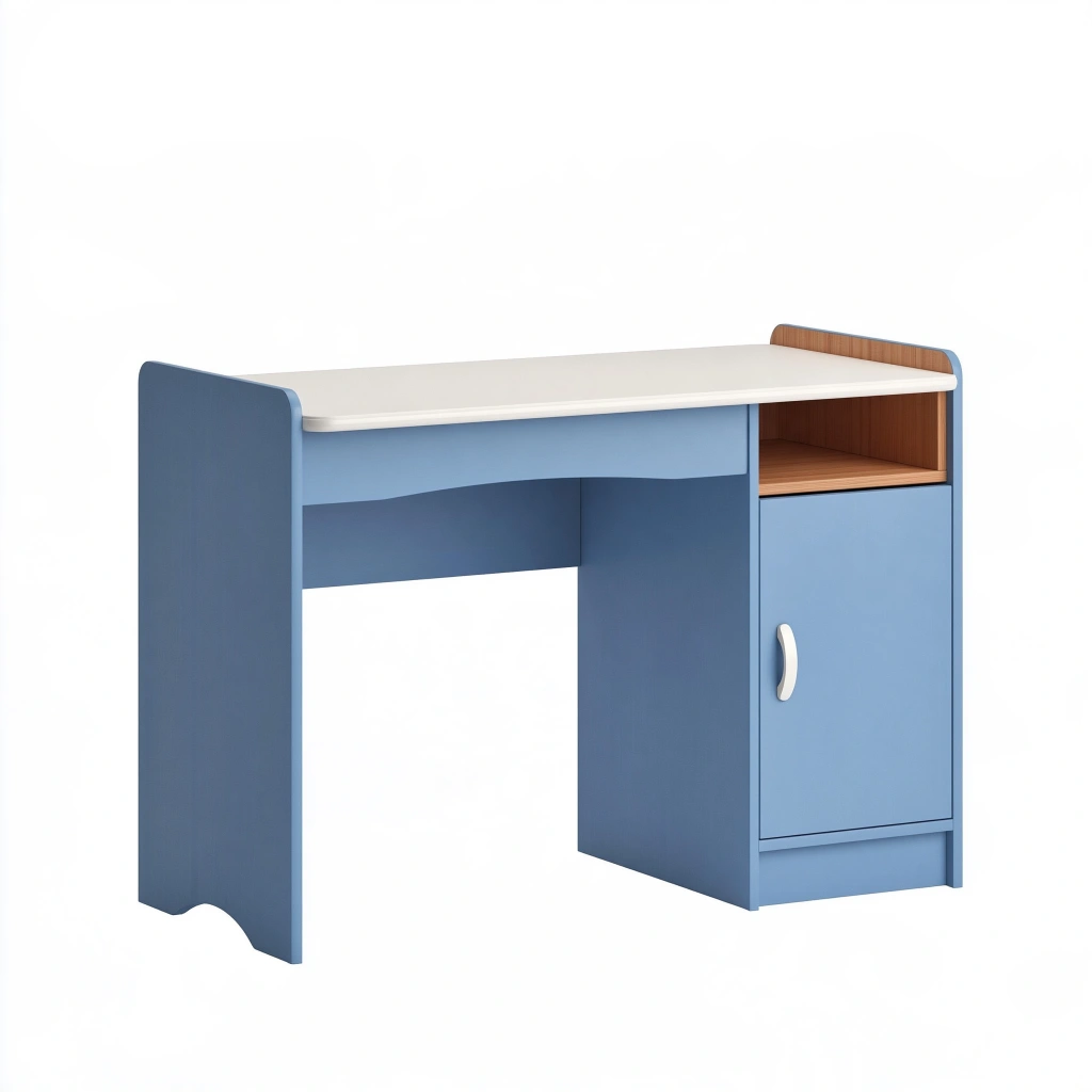 Kinderschreibtisch 100 x 50 x 75 cm aus Holzwerkstoff Blau Weiß mit Stauraum