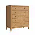Kommode 90 x 45 x 120 cm in Eiche Holzwerkstoff mit 5 Schubladen im klassischen Stil