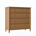 Kommode 90 cm x 45 cm x 110 cm Holz Braun mit 4 Schubladen klassischer Stil