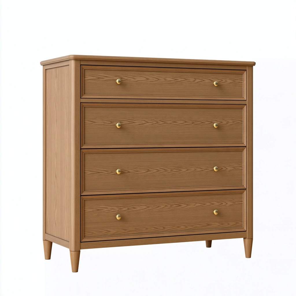 Kommode 90 cm x 45 cm x 110 cm Holz Braun mit 4 Schubladen klassischer Stil