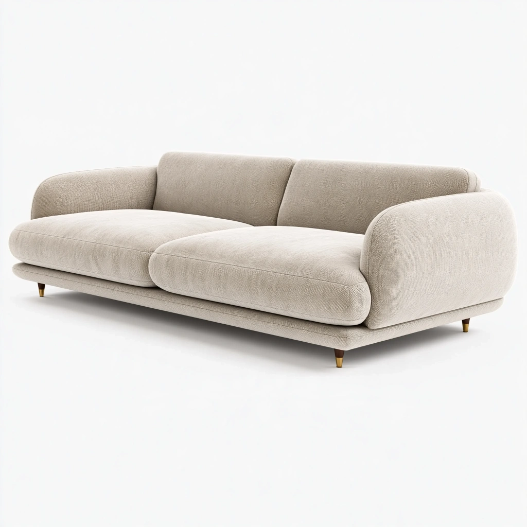 3-Sitzer Sofa 220 x 95 x 78 cm in Beige mit Stoffbezug - modernes Wohnzimmermöbel
