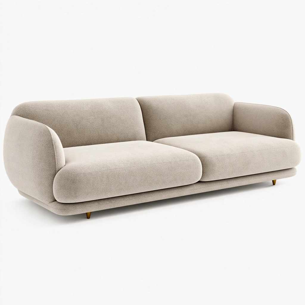 2-Sitzer Sofa 220 x 95 x 78 cm Beige Textilbezug - modern gepolstert