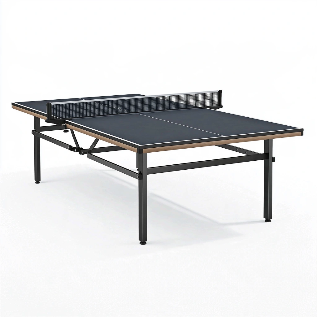 Tischtennistisch 274 x 152.5 x 76 cm Schwarz Holzoptik Stahl klappbar für Innenräume
