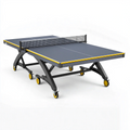 Tischtennistisch 274 x 152.5 cm Stahl MDF Anthrazit klappbar mit Rollen