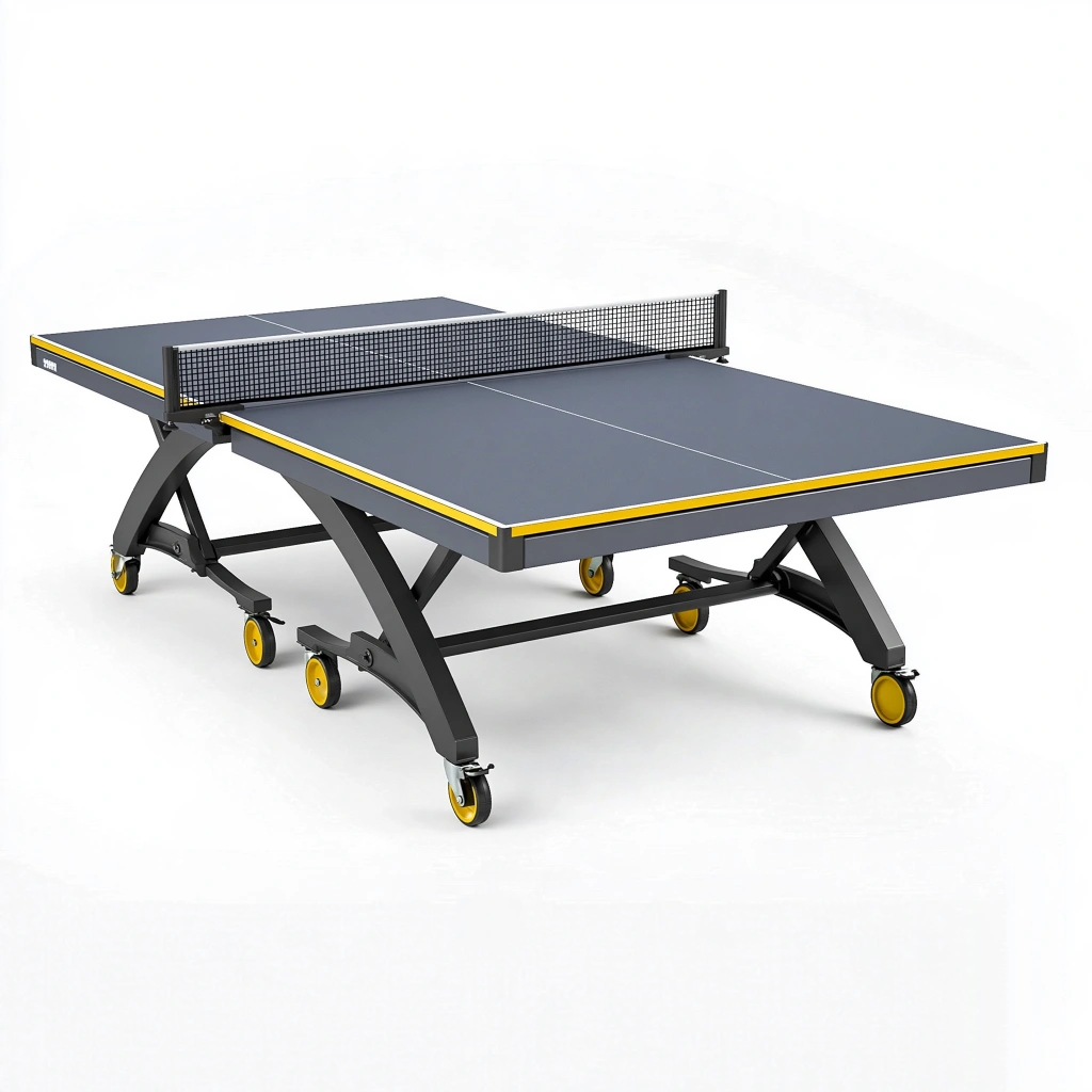 Tischtennistisch 274 x 152.5 cm Stahl MDF Anthrazit klappbar mit Rollen
